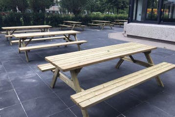 Rockwood® Picknicktafel Massief Grenen Luxe Superieur 2.40m, Ophalen of Verzenden, Nieuw, Rechthoekig, Hout