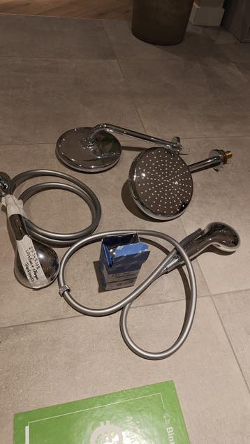 Grohe dubbele regendoucheset Chroom Met handdouche 0002 - 23, Ophalen, Nieuw, Chroom, Douche