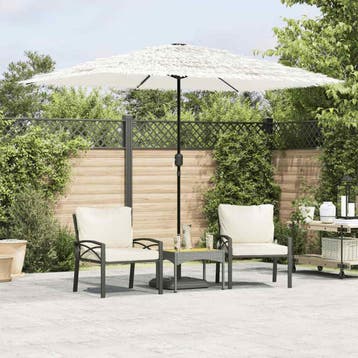 vidaXL Parasol met stalen paal 300x200x250 cm wit, Verzenden, Nieuw, 3 tot 4 meter