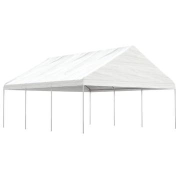 vidaXL Prieel met dak 6,69x5,88x3,75 m polyetheen wit, Verzenden, Nieuw