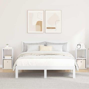 vidaXL Nachtkastje 2 st Wit 30,5 x 27 x 59,5 cm Bewerkt hout, Minder dan 45 cm, Verzenden, Nieuw, 55 tot 70 cm