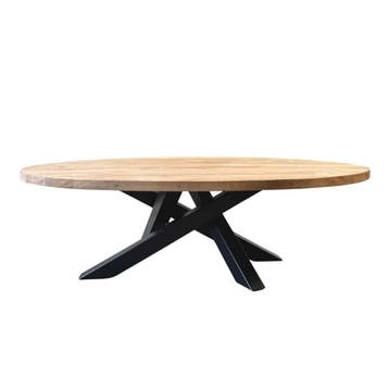 Ovale salontafel met stalen twistpoot -  110 cm x 70 cm, Ophalen of Verzenden, Nieuw
