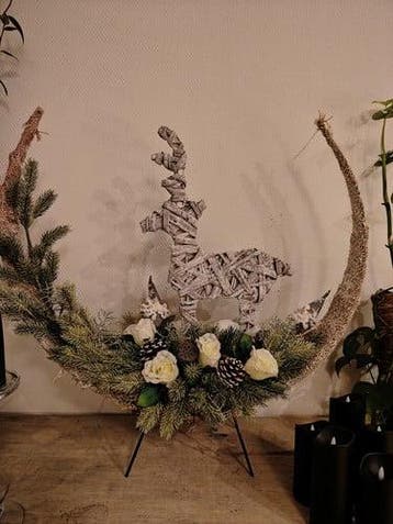Rendier Willow Whitewash 25x43 cm op pin, Ophalen of Verzenden, Nieuw