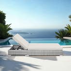 2 rotan ligstoelen met aluminium frame en tafel, inclusief b, Verzenden, Nieuw