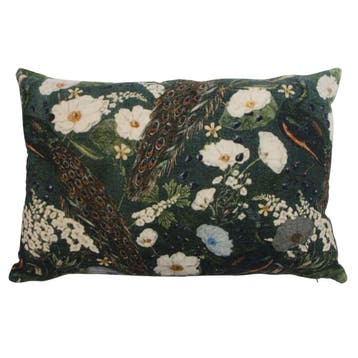 groot kussen fluweel romantisch pauw bloem 40x60cm*, Verzenden, Nieuw