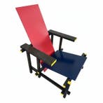 Cassina - Gerrit Rietveld - Fauteuil - Rode en blauwe Stoel, Antiek en Kunst