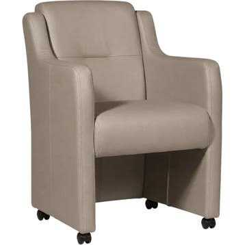 Leren eetkamerstoel Mass - Toledo Khaki (taupe/bruin) -, Eigentijds, Modern, Bruin, Nieuw, Leer