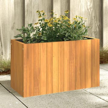 vidaXL Plantenbak 59x27,5x35 cm massief acaciahout, Verzenden, Nieuw, Hout, 30 tot 60 cm