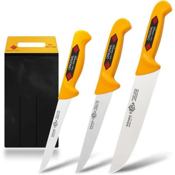 Eikaso Solingen 3-delige vleesmesset – uitbeenmes 13 cm, Ophalen of Verzenden, Nieuw, Overige materialen