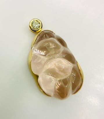 Hanger - 14 karaat Geel goud - 43.24ct. tw. Morganiet -