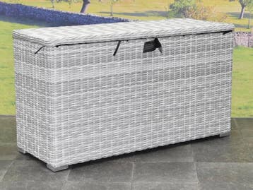 Kussenbox klein 126x47xH71 cm wit grijs, Ophalen of Verzenden, Nieuw, Wicker