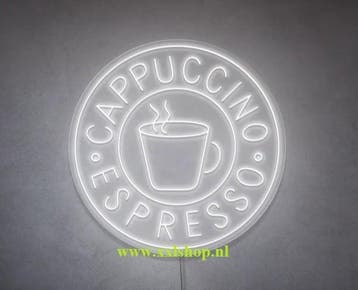 Cappuccino NEON bord led lichtbord verlichting lamp lichtbak, Verzenden, Nieuw