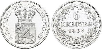 6 Kreuzer 1866 Bayern Ludwig Ii 1864-1886, Verzenden