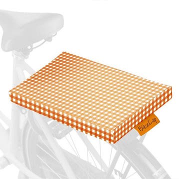BikeCap Fietskussen Orange Checkmate, Fietsen en Brommers, Fietsaccessoires | Fietsstoeltjes, Verzenden, Nieuw