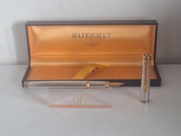 Waterman - Gentleman Argent Godron plume en or 18 K - Vulpen, Nieuw