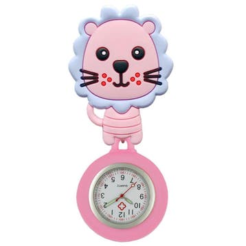 Fako® - Verpleegstershorloge - 3D Roller - Leeuw Roze, Verzenden, Nieuw