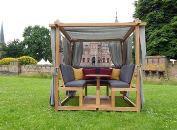 Luxe Massief Teakhouten Loungebed/Rondzit, Tuin en Terras, Tuinsets en Loungesets, Ophalen, 6 zitplaatsen, Nieuw, Loungeset
