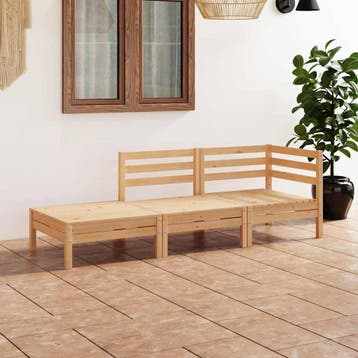 vidaXL 3-delige Loungeset massief grenenhout, Verzenden, Nieuw, Loungeset