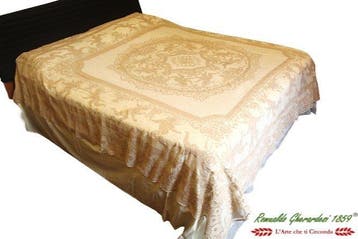 1970 “ filet “ o rete ricamata -Angeli - Bedsprei - 240 cm -
