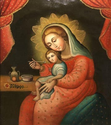 École du Cusco (XX) - Madonna du Chocolat, Antiek en Kunst