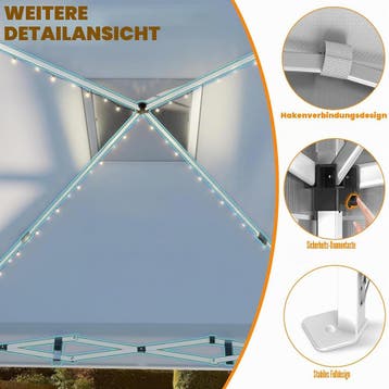 Partytent - Opvouwbaar - 3x3 m - Paviljoen - Easy up - Wit -, Tuin en Terras, Verzenden, Zo goed als nieuw