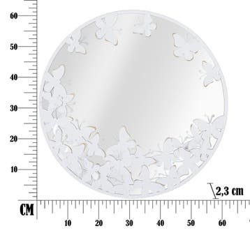 WANDSPIEGEL WIT VLINDER CM 62,5X2,3, Huis en Inrichting, Woonaccessoires | Spiegels, Ophalen of Verzenden, Nieuw
