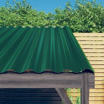 vidaXL Dakpanelen 12 st 60x36 cm gegalvaniseerd staal groen, Doe-het-zelf en Verbouw, Verzenden, Nieuw