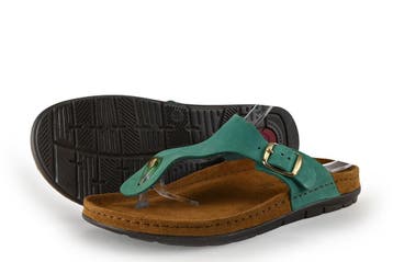 Rohde Slippers in maat 40 Groen, Kleding | Dames, Slippers, Verzenden, Rohde, Zo goed als nieuw