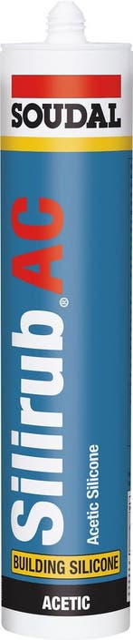 Soudal silirub ac azijnzuur 310 ml, transparant, koker, Verzenden, Nieuw