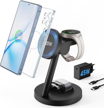 4-in-1 Oplaadstation Samsung | 54% Korting | Retourdeal, Ophalen of Verzenden, Zo goed als nieuw, Telefoonhanger of Accessoire