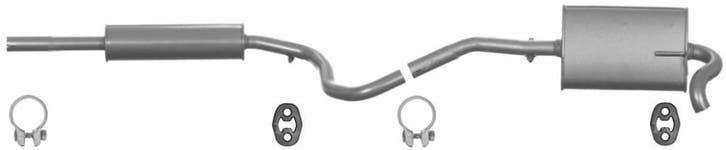 Complete uitlaat Einddemper + Middendemper Seat Arosa / Volk, Auto-onderdelen, Uitlaatsystemen, Nieuw, Verzenden