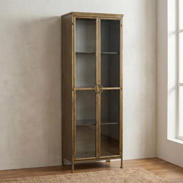 *WOONWINKEL* Dutchbone Gertlush Vitrinekast Antiek Messing, Verzenden, Nieuw