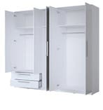 Kledingkast Nîmes – 5-Deurs incl. Spiegel - Wit, Verzenden, Nieuw, Met lade(s)