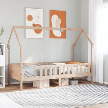 vidaXL Bedhuis massief grenenhout 80x200 cm, Eenpersoons, Bruin, Verzenden, Nieuw
