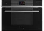 SMEG SF4104WVCPN Stoomoven 41L Zwart inbouw 45 cm A+, Minder dan 45 cm, Nieuw, Ophalen of Verzenden, Oven met grill