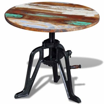 vidaXL Bijzettafel 60x(42-63) cm massief gerecycled hout en, Verzenden, Nieuw, Hout, 60 cm of meer