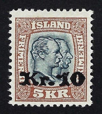 IJsland 1930 - Frederic VIII & Christian IX 10Kr - Yvert, Postzegels en Munten, Postzegels | Europa | Scandinavië, Gestempeld