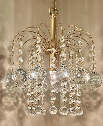 Swarovski - Kroonluchter - Kristal, Bladgoud