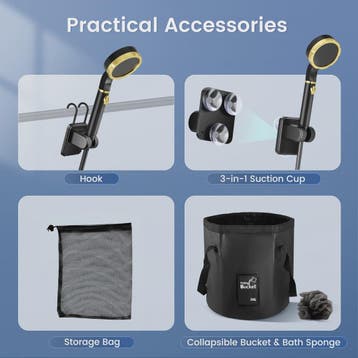 Draagbare Camping Douche met Oplaadbare Pomp & 20L Opvouwbar, Verzenden, Nieuw