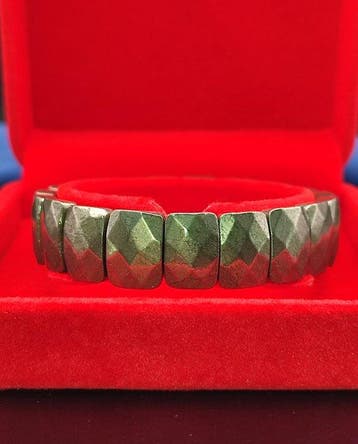 Prachtige pyrietarmband in geschenkdoos Gratis verzending -