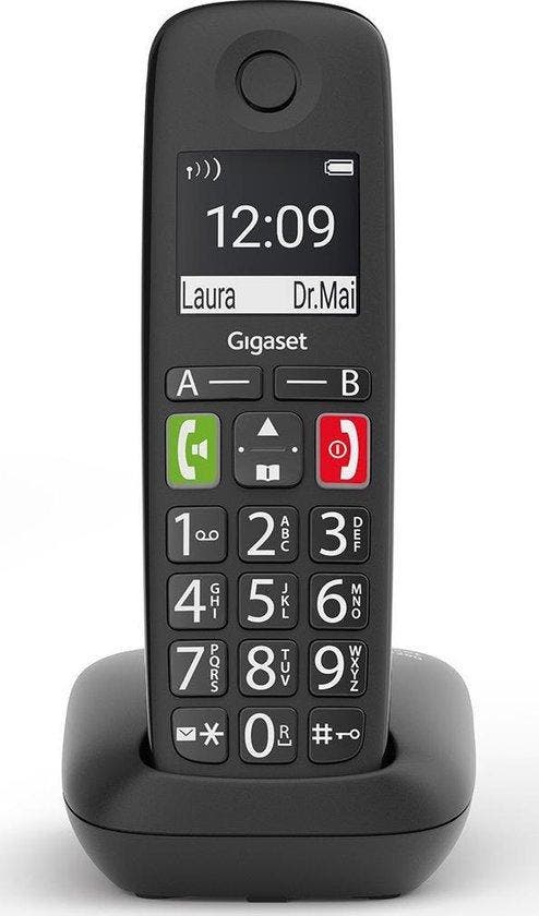 Gigaset E290E - Single Senioren DECT telefoon - Zwart, Telecommunicatie, Vaste telefoons | Handsets en Draadloos, Verzenden