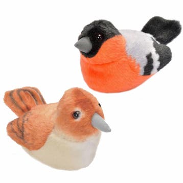 Set van 2 pluche vogel knuffels - 14 cm - met geluid, Verzenden, Nieuw