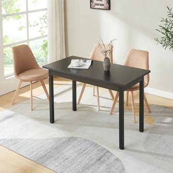 Eettafel Den Haag 120x60x75 cm zwart [en.casa], Verzenden, Nieuw
