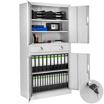 Archiefkast Cosmo met 2 lades 180x80x40cm - lichtgrijs, Verzenden, Nieuw