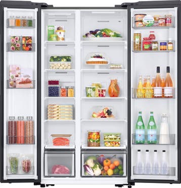 SAMSUNG Koelkast RS57DG400EM9 RVS SidebySide - H178 cm, Witgoed en Apparatuur, Koelkasten en IJskasten, 200 liter of meer, Met aparte vriezer