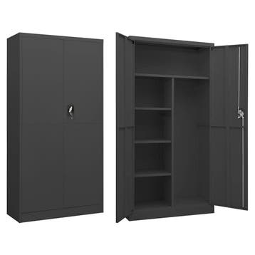 vidaXL Lockerkast 90x40x180 cm staal antracietkleurig, Verzenden, Nieuw