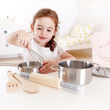Hape houten speelgoed kookset - che van €25,99 voor €24,90, Ophalen of Verzenden, Nieuw
