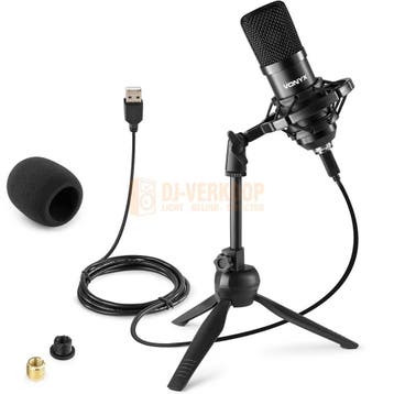 Vonyx CM300B - USB Studio microfoon zwart incl. kabel,, Ophalen of Verzenden, Nieuw