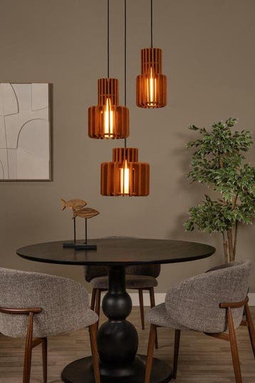 2dekans | Lucide ROLLO - Hanglamp - 3xE27 - Terracotta -, Ophalen of Verzenden, Zo goed als nieuw