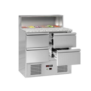 GGM Gastro | Saladette ECO - 903mm - zwart front - 4 laden -, Verzenden